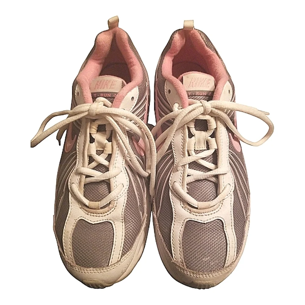 Nike Girls T Run 4 Running Pink and Gray Shoe
